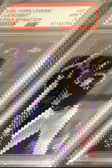 2020 topps chrome Luis Robert purple refractor /299 psa 9