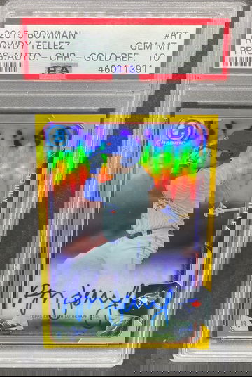 Rowdy Tellez bowman chrome gold Refractor auto