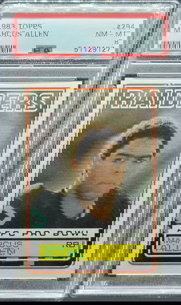 1983 Topps #194 Marcus Allen Rookie RC Raiders Los Angeles Oakland Las Vegas PSA 8
