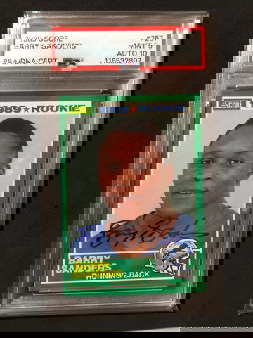 1989 Score 257 Barry Sanders Autograph PSA 9 Auto 10
