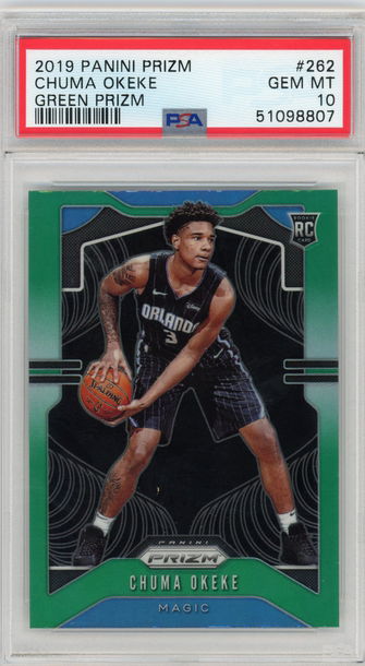 2019-20 Prizm #262 Chuma Okeke Green Prizm RC PSA 10 Gem Mint