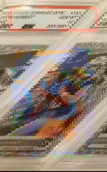 2020 Panini Donruss Otic Wave Justin Herbert #153 /199 PSA 10 Gem Mint 