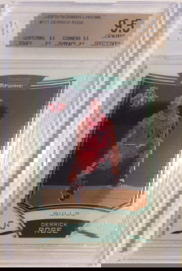 2008-09 Bowman Chrome #111 Derrick Rose Rookie RC BGS 9.5 GEM MINT