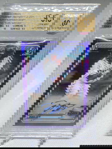 2020 Bowman Chrome Vidal Brujan Purple Refractor Auto 