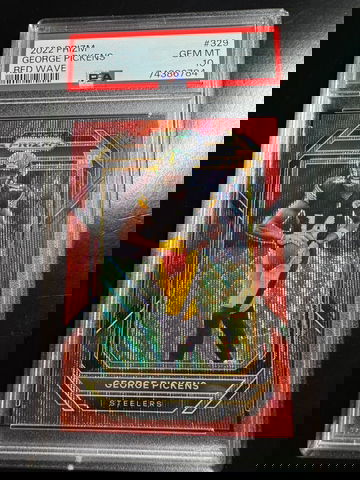 2022 Panini Prizm #329 Red Wave George Pickens rookie RC /149 PSA 10