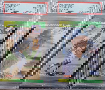 1989 Donruss Baseball's Best John Smoltz & Randy Johnson rcs - both PSA 9