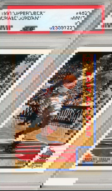 1991 UPPER DECK MICHAEL JORDAN #452 CHICAGO BULLS HOF PSA 9 MINT