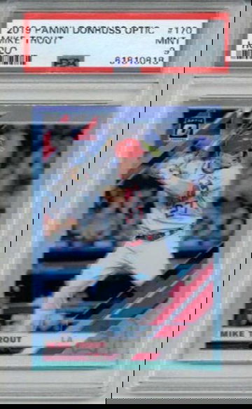 2019 PANINI DONRUSS OPTIC HOLO #170 MIKE TROUT CARD ANGELS PSA 9