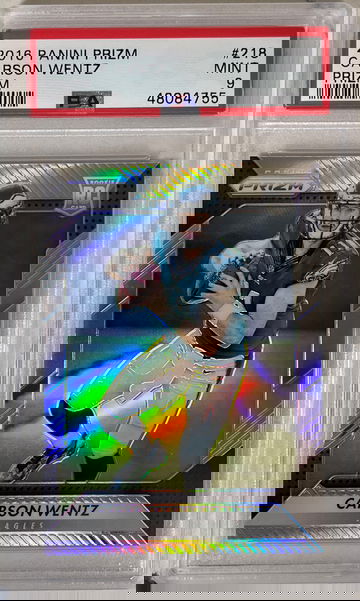 2016 Panini Prizm Carson Wentz Silver #218 PSA 9 Mint RC 