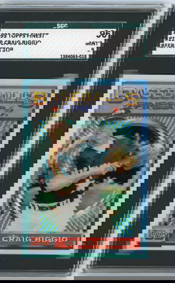 1993 TOPPS FINEST REFRACTOR #119 CRAIG BIGGIO GRADED SGC 96 MINT 9