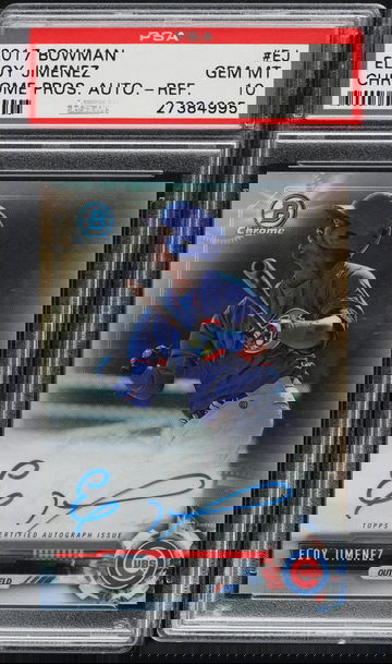 2017 Bowman Chrome Refractor Eloy Jimenez ROOKIE AUTO /499 #CPA-EJ - PSA 10 GEM