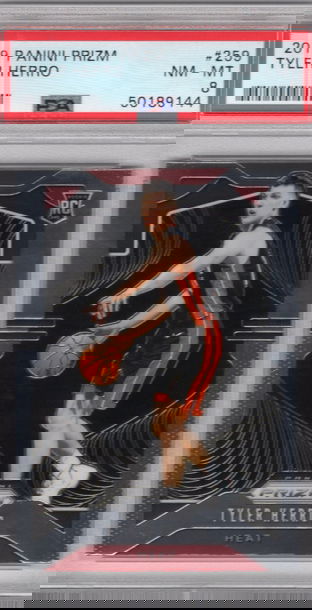 2019 Panini Prizm Tyler Herro Heat RC PSA 8 MN-MT