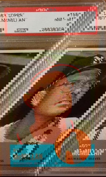 1963 Topps #156 Roy McMillan PSA 8 NICE!