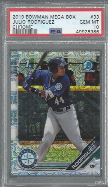 2019 Bowman Chrome Julio Rodriguez Mega Box Refractor PSA 10