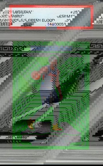 2021 PANINI OBSIDIAN MAGNITUDE E/E GREEN FLOOD JOEL EMBIID PSA 10 LOW POP