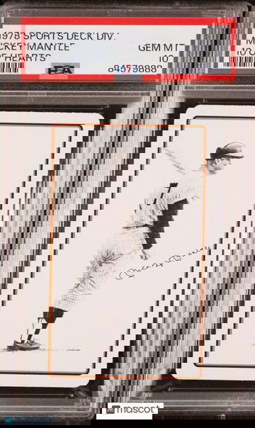 1978 Sports Deck Divison Mickey Mantle PSA 10 - Yankees - HOF - Ten of Hearts