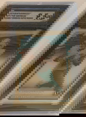 2020 Panini Chronicles Tua Tagovailoa Clearly Donruss Rated Rookie SGC 9.5