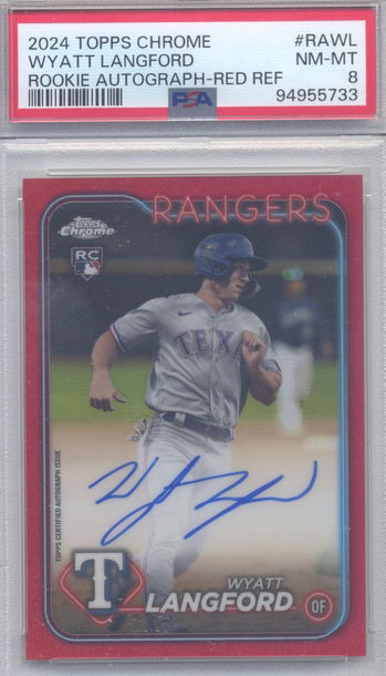 2024 Topps Chrome Red Refractor Rookie Autograph Wyatt Langford /5