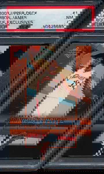 2003 Upper Deck Lebron James Rookies Exclusives PSA 7 NM