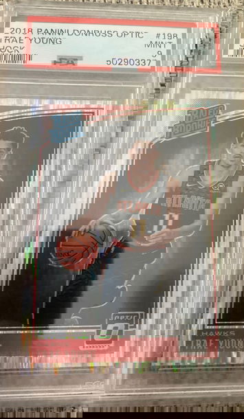 2018 panini Donruss optic shock Trae young PSA 9 mint