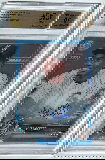 2018 LUIS ROBERT RC AUTO /25 1ST BOWMAN HIGH TEK OCEAN BLUE BGS 9.5/10 GEM MINT