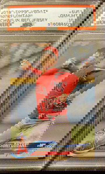 2018 Topps Update Shohei Ohtani Pitching In Red Jersey PSA 10 Gem-Mint