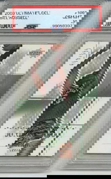 2003 UPPER DECK ULTIMATE COLLECTION #166 BILL RUSSELL /500 CELTICS PSA 10