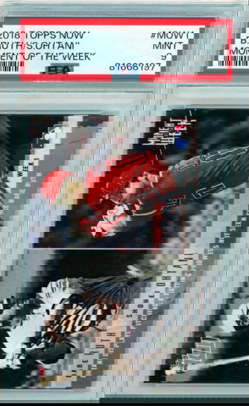 2018 Topps Now #MOW1 B. Ruth/S. Ohtani Moment of the Week PSA 9 MINT!