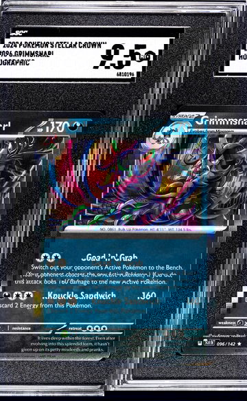 2024 Pokemon #096/142 Grimmsnarl Stellar Crown SGC 9.5