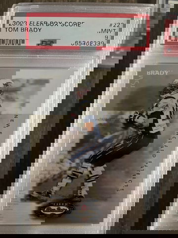 2002 Fleer Box Score Tom Brady PSA 9