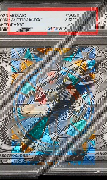 2023 Mosaic Jaxon Smith-Njigba #SG-28 Stained Glass PSA 9