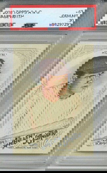 2018 TOPPS ALLEN & GINTER #3 BABE RUTH CARD NEW YORK YANKEES PSA 10 LOW POP RARE