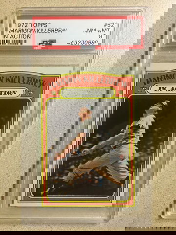 1972 Topps #52 Harmon Killebrew PSA 8 NM-MT IN ACTION HOF