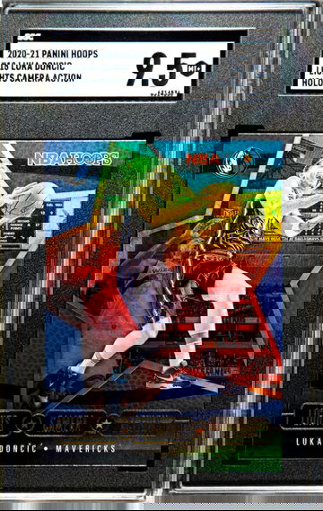 2020-21 Panini Hoops Luka Doncic #18 Lights Camera Action Holo SGC Mint + 9.5