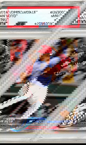 2018 TOPPS UPDATE JUAN SOTO ROOKIE #US 300 BATTING GRADED MINT PSA 9 RC BATTING