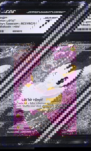 2013 Pokémon Black & White Legendary Treasures Emolga #RC23/RC25 CGC 7