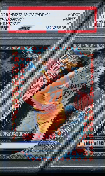 2024 PANINI PRIZM MONOPOLY LUKA DONCIC FREE PARKING SSP #000 1ST LAKERS PSA 9