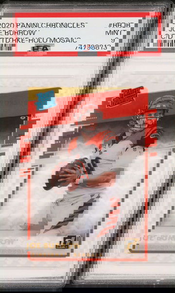 2020 Panini Chronicles Clearly Donruss Holo Mosaic Joe Burrow #RRJB RC PSA 9