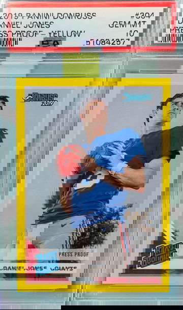 2019 Panini Donruss Daniel Jones Press Proof - Yellow PSA 10