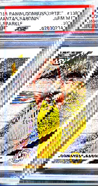 2019 panini donruss optic white sparkle Domantas sabonis PSA 10 ssp