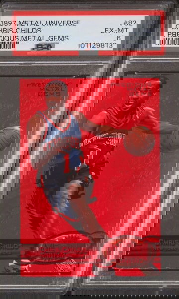 1997 Metal Universe Chris Childs #82 precious metal gems /100 PSA 6 EX-MT