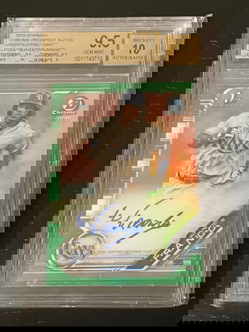 2019 Bowman Chrome Wander Franco Green Ref Auto #/99 BGS 9.5/10