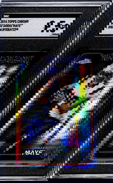 2024 Topps Chrome #203 Drake Maye Prism Refractor SGC 9.5