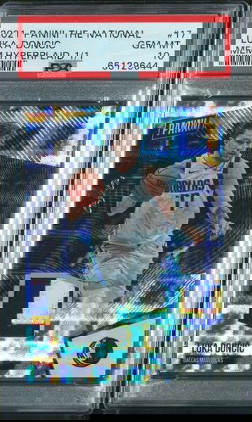 2021 Panini The National Luka Doncic Memorabilia Hyperplaid True 1/1 PSA 10