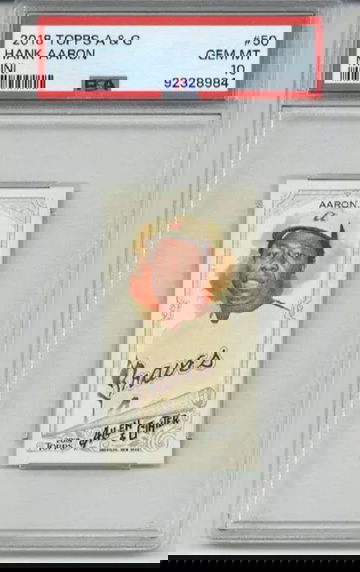 2018 TOPPS ALLEN & GINTER MINI #50 HANK AARON CARD BRAVES PSA 10 LOW POP