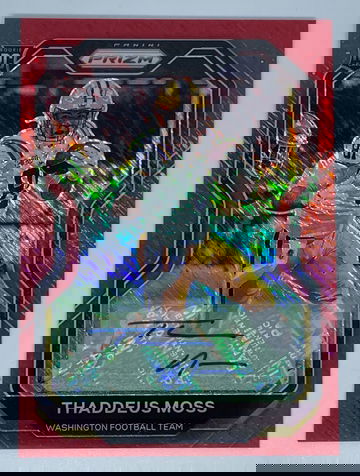 2020 Thaddeus Moss Red Shimmer Prizm Auto /35