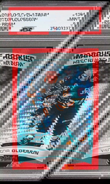 2019 O-Pee-Chee Platinum Victor Olofsson #194 Red Prism PSA 9