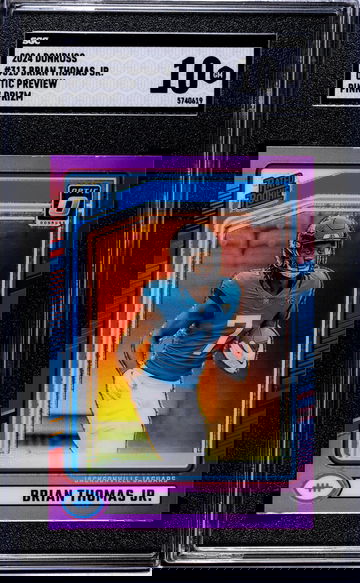 2024 Donruss #313 Brian Thomas Jr. Optic Preview Pink Prizm SGC 10