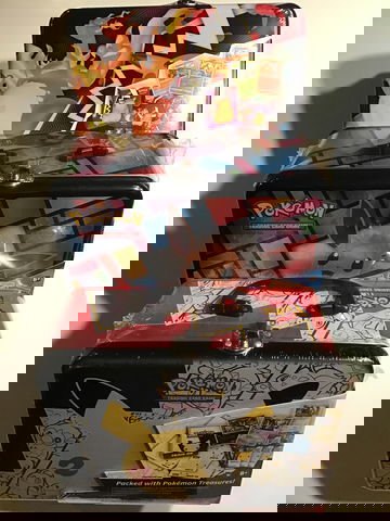 Assorted Pokemon Trading Card Lunchbox Box Lot of 3