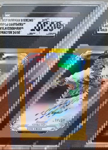 2019 Bowman Sterling Luis Urias Gold Refractor Auto RC /50 SGC 10 Gem Mint